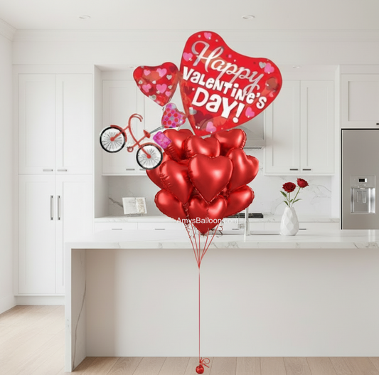 Happy Valentines Day Bike Bouquet