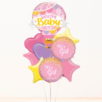 Baby Girl Hot Air Balloon Bouquet
