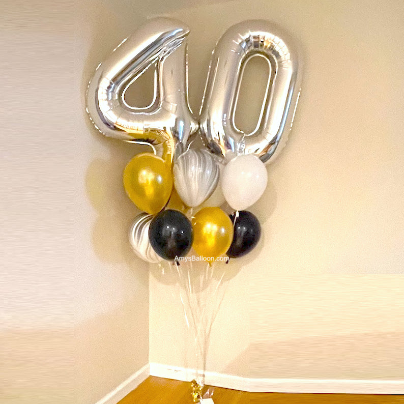 Two Numbers Latex Balloons Bouquet