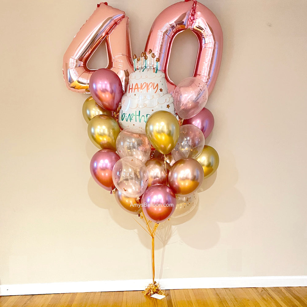 Jumbo Age Balloon Confetti Birthday Bouquet