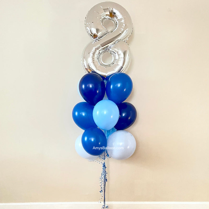 One Number and Latex Balloons Bouquet