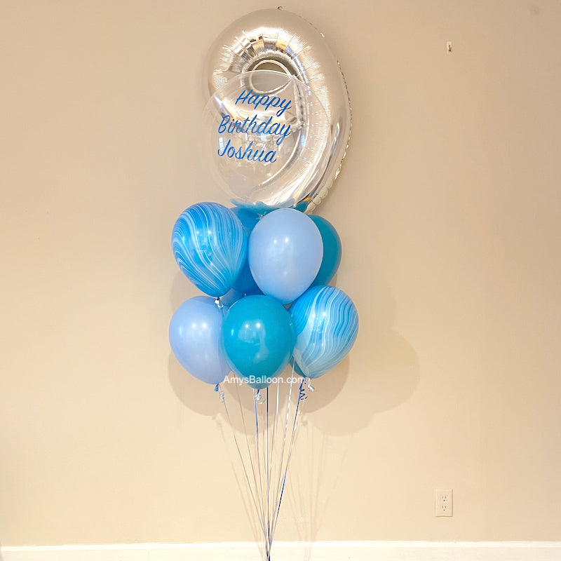 Personalized Confetti, Number and Latex Balloon Bouquet