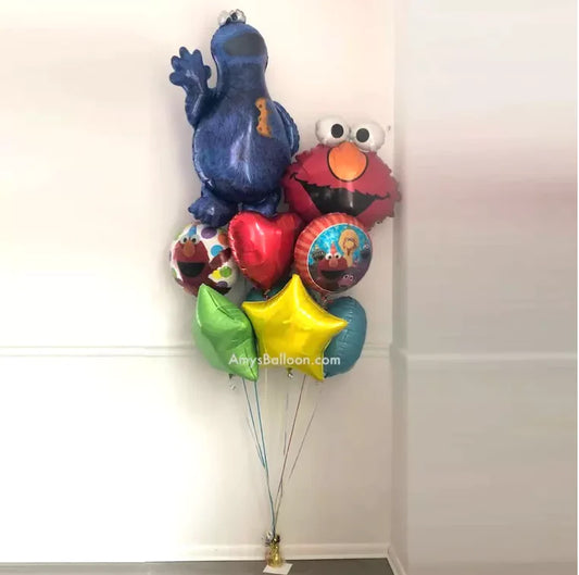 Cookie Monster  and Elmo Birthday Bouquet