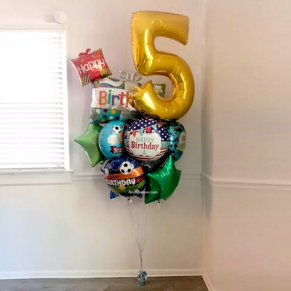Jumbo Birthday Balloon and Number Bouquet