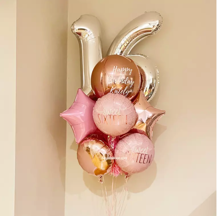 Two Numbers Personalized Balloon Bouquet