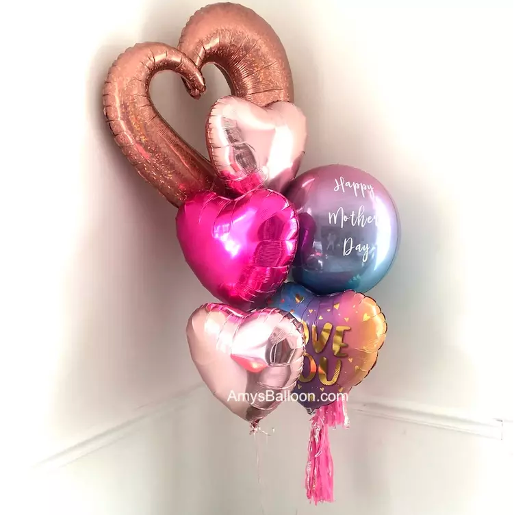 Personalized Big Heart Happy Mother's Day Bouquet