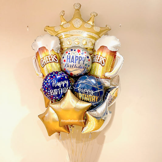 Crown and Beer Mug Birthday Bouquet