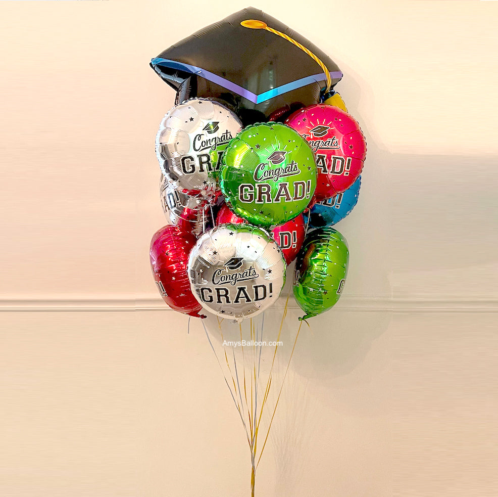 Colorful Graduation Cap Balloons Bouquet