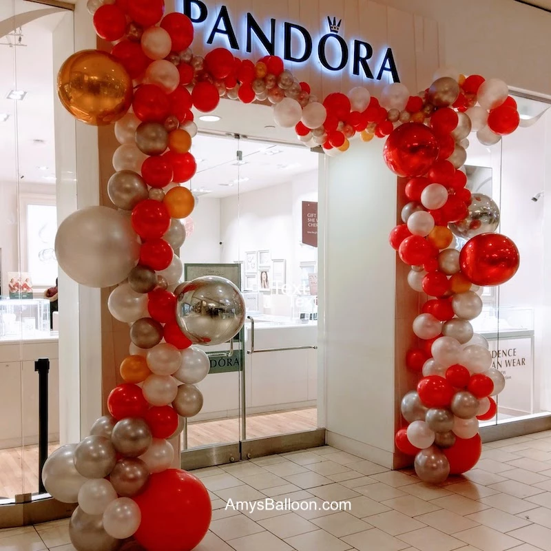 Balloon Garland Outside Storefront Square Arch