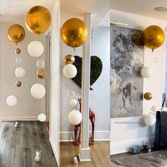 Balloon Bubble Strand w Round Balloon Topper- Floor