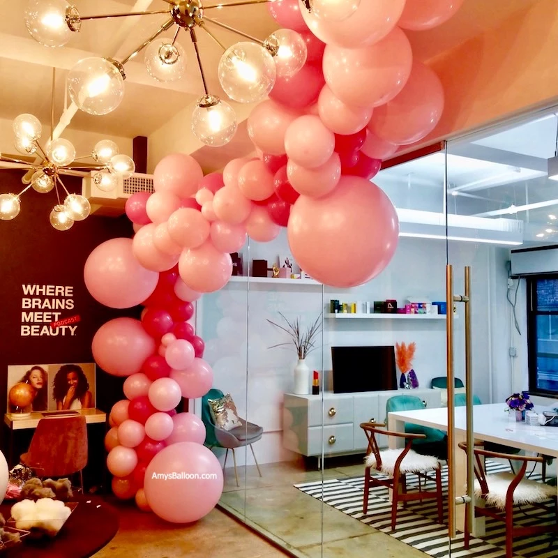 Balloon Garland Inside Storefront L Shaped
