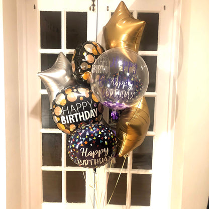 Personalized Confetti Birthday Balloon Bouquet